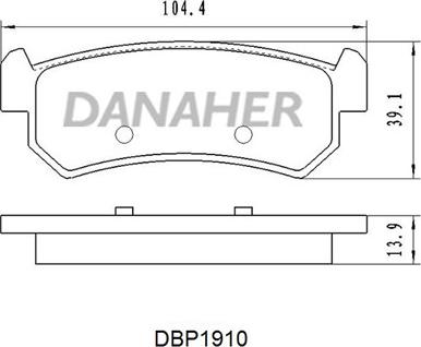 Danaher DBP1910 - Bremžu uzliku kompl., Disku bremzes ps1.lv
