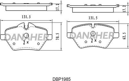 Danaher DBP1985 - Bremžu uzliku kompl., Disku bremzes ps1.lv