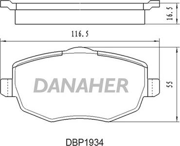 Danaher DBP1934 - Bremžu uzliku kompl., Disku bremzes ps1.lv