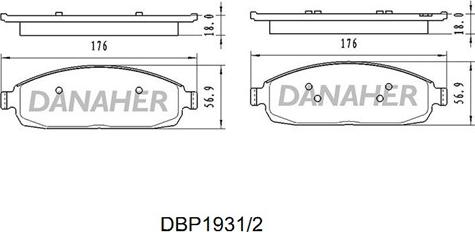 Danaher DBP1931/2 - Bremžu uzliku kompl., Disku bremzes ps1.lv