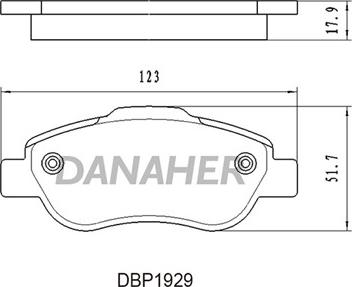 Danaher DBP1929 - Bremžu uzliku kompl., Disku bremzes ps1.lv