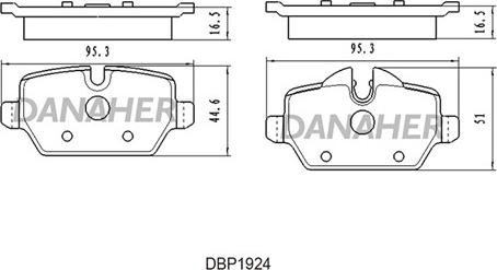 Danaher DBP1924 - Bremžu uzliku kompl., Disku bremzes ps1.lv