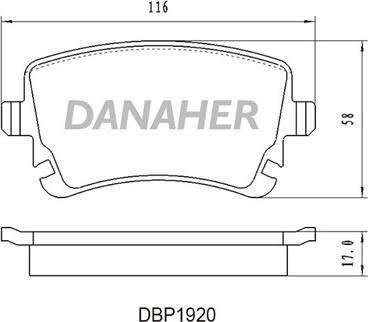 Danaher DBP1920 - Bremžu uzliku kompl., Disku bremzes ps1.lv