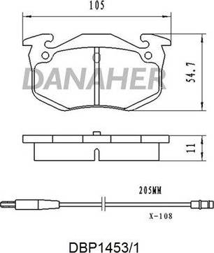 Danaher DBP1453/1 - Bremžu uzliku kompl., Disku bremzes ps1.lv