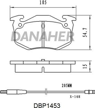 Danaher DBP1453 - Bremžu uzliku kompl., Disku bremzes ps1.lv