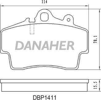 Danaher DBP1411 - Bremžu uzliku kompl., Disku bremzes ps1.lv