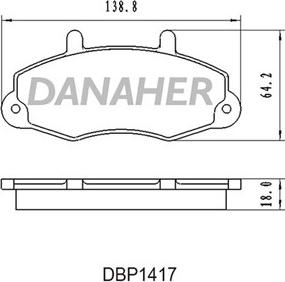 Danaher DBP1417 - Bremžu uzliku kompl., Disku bremzes ps1.lv