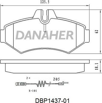 Danaher DBP1437-01 - Bremžu uzliku kompl., Disku bremzes ps1.lv