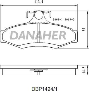 Danaher DBP1424/1 - Bremžu uzliku kompl., Disku bremzes ps1.lv