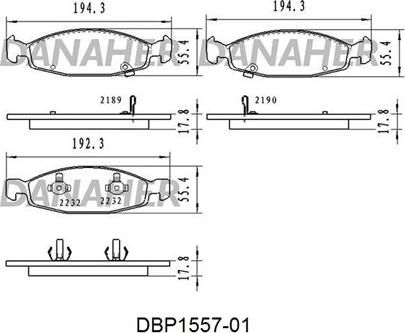 Danaher DBP1557-01 - Bremžu uzliku kompl., Disku bremzes ps1.lv