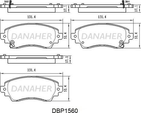 Danaher DBP1560 - Bremžu uzliku kompl., Disku bremzes ps1.lv