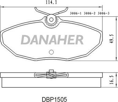 Danaher DBP1505 - Bremžu uzliku kompl., Disku bremzes ps1.lv