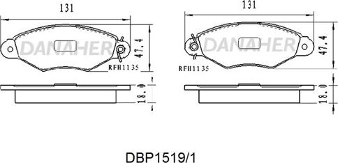 Danaher DBP1519/1 - Bremžu uzliku kompl., Disku bremzes ps1.lv