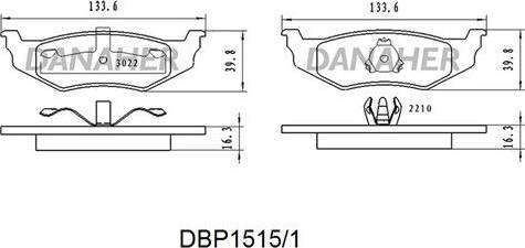 Danaher DBP1515/1 - Bremžu uzliku kompl., Disku bremzes ps1.lv