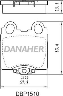 Danaher DBP1510 - Bremžu uzliku kompl., Disku bremzes ps1.lv