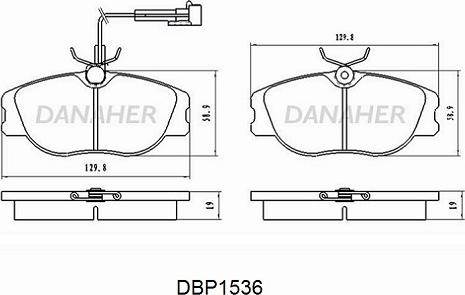 Danaher DBP1536 - Bremžu uzliku kompl., Disku bremzes ps1.lv