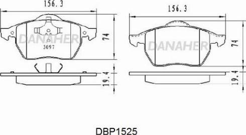 Danaher DBP1525 - Bremžu uzliku kompl., Disku bremzes ps1.lv