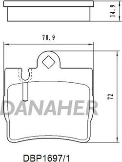 Danaher DBP1697/1 - Bremžu uzliku kompl., Disku bremzes ps1.lv