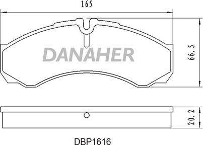 Danaher DBP1616 - Bremžu uzliku kompl., Disku bremzes ps1.lv