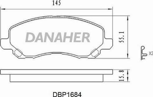 Danaher DBP1684 - Bremžu uzliku kompl., Disku bremzes ps1.lv