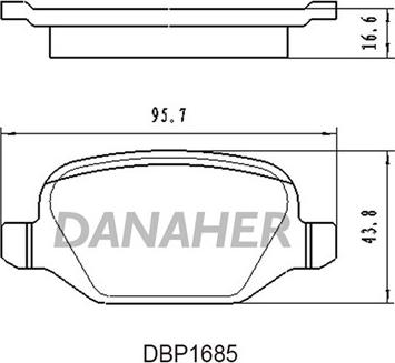 Danaher DBP1685 - Bremžu uzliku kompl., Disku bremzes ps1.lv