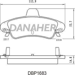 Danaher DBP1683 - Bremžu uzliku kompl., Disku bremzes ps1.lv