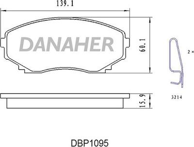 Danaher DBP1095 - Bremžu uzliku kompl., Disku bremzes ps1.lv