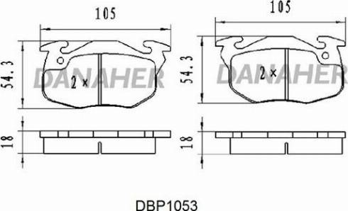 Danaher DBP1053 - Bremžu uzliku kompl., Disku bremzes ps1.lv