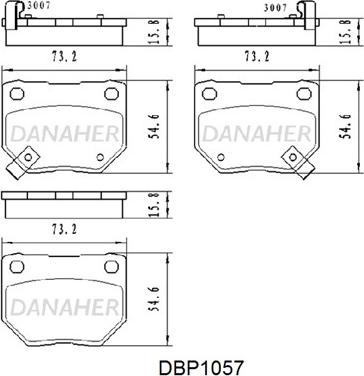 Danaher DBP1057 - Bremžu uzliku kompl., Disku bremzes ps1.lv