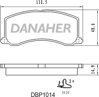 Danaher DBP1014 - Bremžu uzliku kompl., Disku bremzes ps1.lv