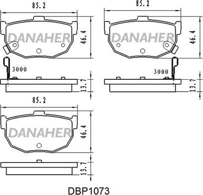 Danaher DBP1073 - Bremžu uzliku kompl., Disku bremzes ps1.lv