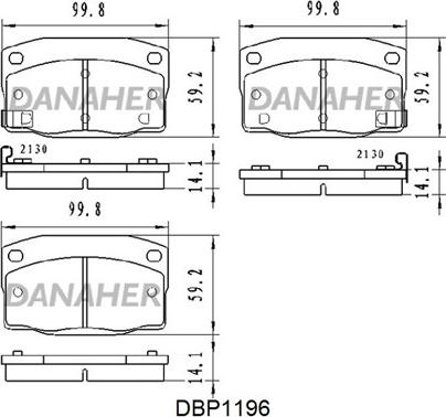 Danaher DBP1196 - Bremžu uzliku kompl., Disku bremzes ps1.lv