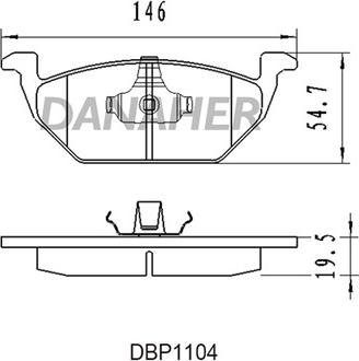 Danaher DBP1104 - Bremžu uzliku kompl., Disku bremzes ps1.lv