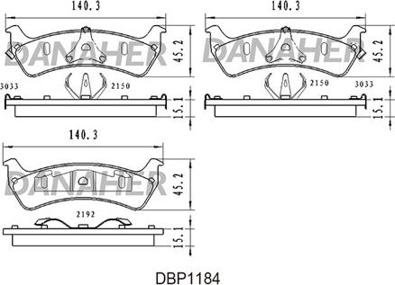 Danaher DBP1184 - Bremžu uzliku kompl., Disku bremzes ps1.lv