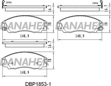 Danaher DBP1853/1 - Bremžu uzliku kompl., Disku bremzes ps1.lv