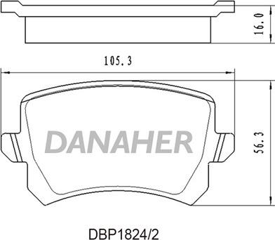 Danaher DBP1824/2 - Bremžu uzliku kompl., Disku bremzes ps1.lv