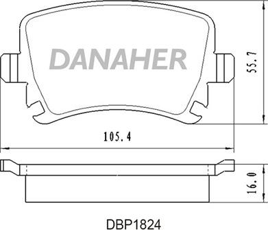 Danaher DBP1824 - Bremžu uzliku kompl., Disku bremzes ps1.lv