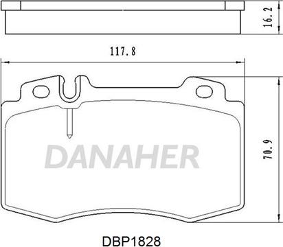 Danaher DBP1828 - Bremžu uzliku kompl., Disku bremzes ps1.lv