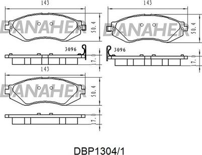 Danaher DBP1304/1 - Bremžu uzliku kompl., Disku bremzes ps1.lv
