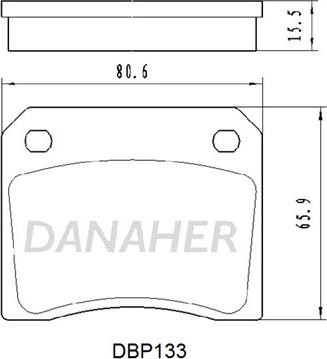 Danaher DBP133 - Bremžu uzliku kompl., Disku bremzes ps1.lv