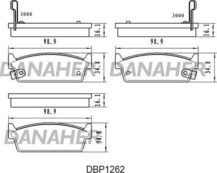 Danaher DBP1262 - Bremžu uzliku kompl., Disku bremzes ps1.lv