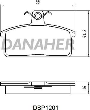 Danaher DBP1201 - Bremžu uzliku kompl., Disku bremzes ps1.lv