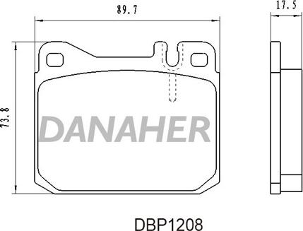 Danaher DBP1208 - Bremžu uzliku kompl., Disku bremzes ps1.lv