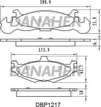 Danaher DBP1217 - Bremžu uzliku kompl., Disku bremzes ps1.lv