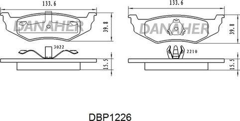 Danaher DBP1226 - Bremžu uzliku kompl., Disku bremzes ps1.lv