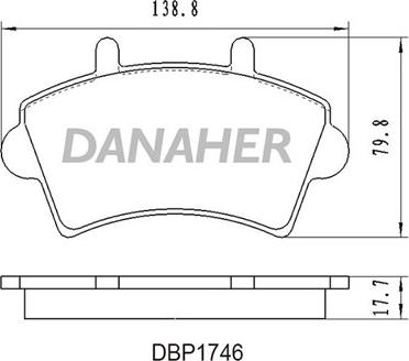 Danaher DBP1746 - Bremžu uzliku kompl., Disku bremzes ps1.lv