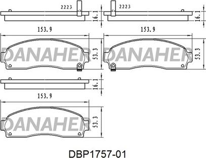 Danaher DBP1757-01 - Bremžu uzliku kompl., Disku bremzes ps1.lv