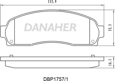 Danaher DBP1757/1 - Bremžu uzliku kompl., Disku bremzes ps1.lv