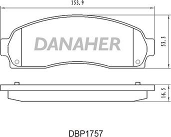 Danaher DBP1757 - Bremžu uzliku kompl., Disku bremzes ps1.lv