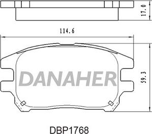 Danaher DBP1768 - Bremžu uzliku kompl., Disku bremzes ps1.lv